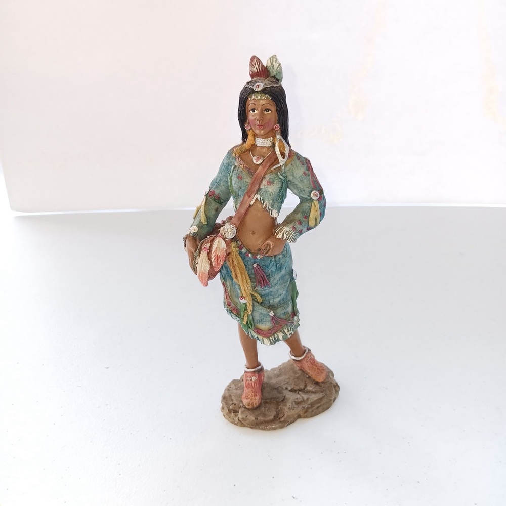 Handcrafted Tribal Woman Sculpture in Earthy Tones